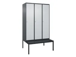 locker met bank,HxBxD 2120x1200x815mm,3vak,vak B 400mm,cil.-slot