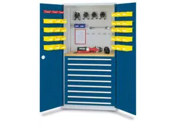 Materiaalkast Gesleufd Deuren 1950x1000x600mm 9laden 1werkbank Ral5010