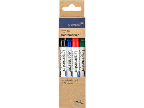 Viltstift Legamaster TZ 140 whiteboard rond 1mm assorti blister à 4 s