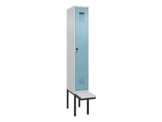 locker met bank,voor scheiding van kleding,HxBxD 2120x300x815mm,1vak - 2