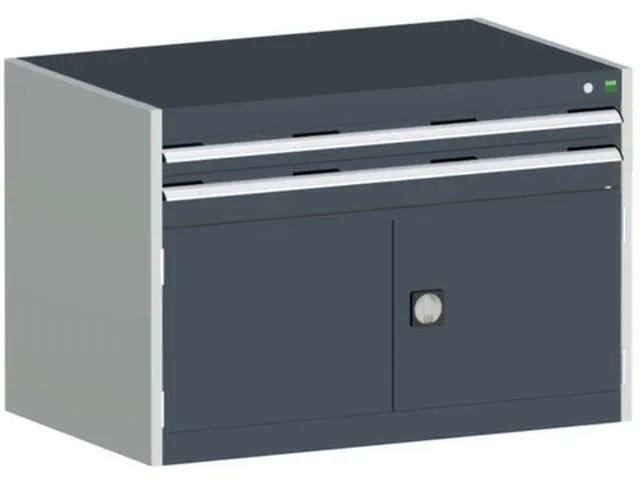 ladekast HxBxD 700x1050x650mm 2laden RAL7035 front RAL7016