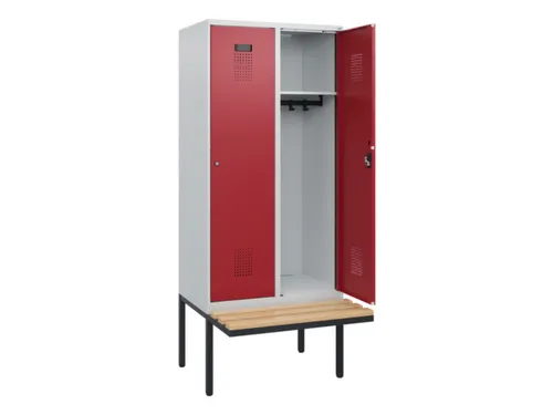 locker met bank,HxBxD 1950x800x815mm,2vak,vak B 400mm,cilinderslot
