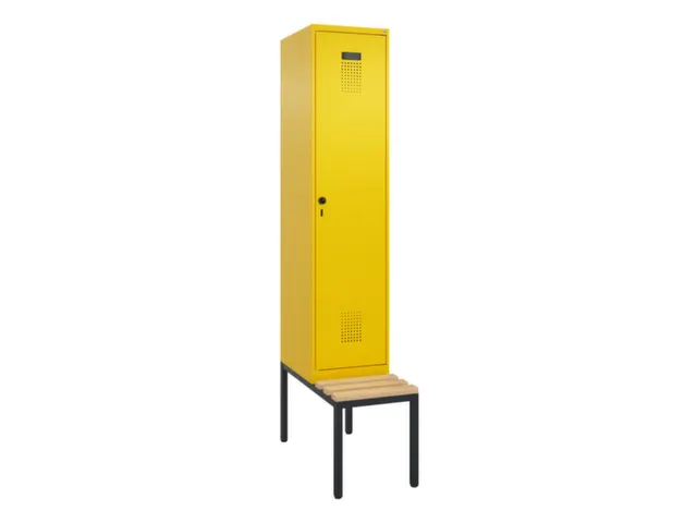 locker met bank,voor scheiding van kleding,HxBxD 2120x400x815mm,1vak