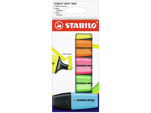 Markeerstift STABILO BOSS min assorti etui à 5 stuks