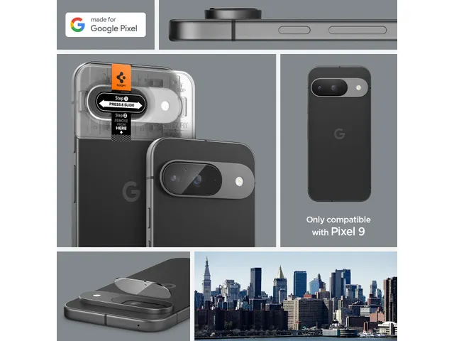 Spigen AGL08443 Camerabeschermer Google Pixel 9 Glas.tR EZ Fit Optik