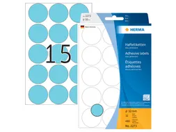 HERMA 2273 Multipurpose etiketten Rond 32mm Blauw 480 stuks