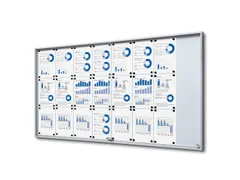 Vergrendelbaar notitiebord Indoor Slim 24xA4 met Schuifdeuren Zilver