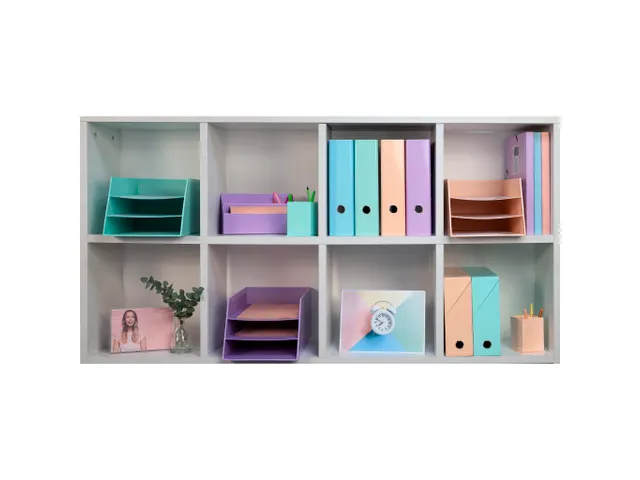 Kartonnen postmand 3 niveaus pastelblauw