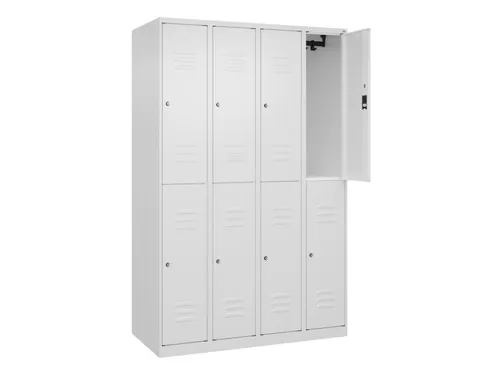 dubbeldekse locker,HxBxD 1850x1200x500mm,4x2vak.,vak B 300mm,cil.-slot
