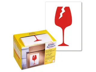 Waarschuwings etiket Avery 'Fragile' op rol in dispenser 74x100mm - 3