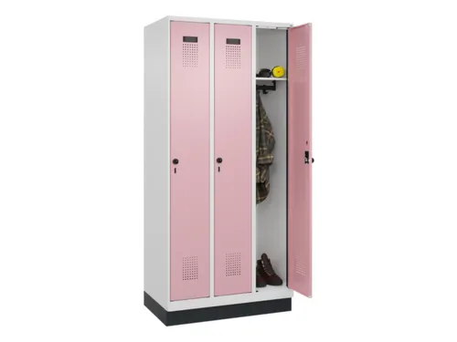 locker,HxBxD 1950x900x500mm,3vak,vak B 300mm,draaigrendel,sokkel