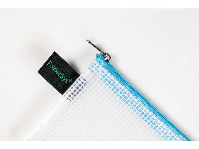etui A7 PVC-vrij transparant blauw met ritssluiting