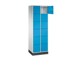lockerkast,RAL 7035/RAL 5012,HxBxD 1950x620x500mm,2x6vakken,cil.-slot - 1