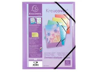 Elastomap Kreacover A4 3 Kleppen Assorti Pastel - 56