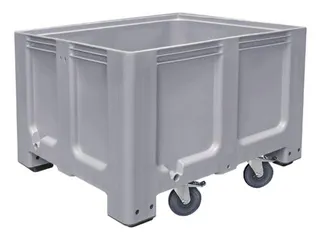 Stapelcontainer Pe 760x1200x1000mm 610 liter 4 Zwenkwielen Antraciet - 1