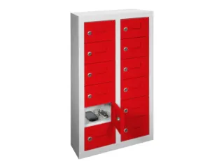 lockerkast,HxBxD 815x460x200mm,2x6vakken,RAL7035,front RAL3000 - 3