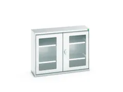 vitrinekast 800x1050x350mm 2xStalen bodem romp RAL7035 front RAL7035