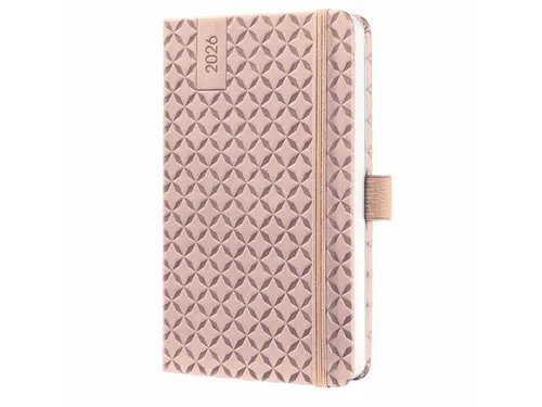 Weekagenda Flair A6 2026 (NL/FR/EN/DU) Pearl Rose Hardcover