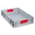 Euronorm-Stapelbak 600x400mm 120mm H Pp Wand/Bodem Gesloten Grijs/Rood