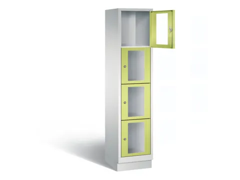 Lockerkast 1800x420x500mm 1x4 vakken Cilinderslot, Sokkel, RDS1108060