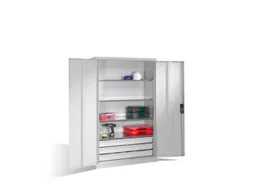 grootvolumekast met openslaande deuren,romp RAL7035,front RAL7035