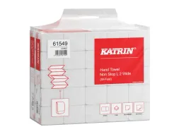 Handdoek Katrin 61549 W-vouw 2-laags wit 320x240mm 25x120 stuks