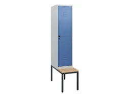 locker met bank,HxBxD 1950x400x815mm,1vak,vak B 400mm,draaigrendel