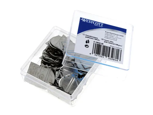 Hoekclips Westcott aluminium zilverkleurig doos à 100 stuks