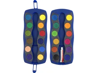 Waterverfdoos Faber-Castell 24 kleuren +1 tube wit Connector Blauw - 3