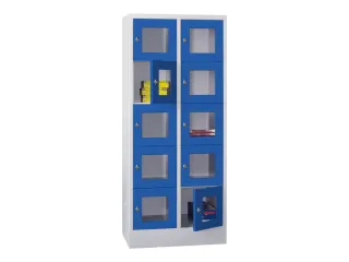 lockerkast,HxBxD 1850x800x500mm,2x5vakken,RAL7035,front RAL5010 - 2