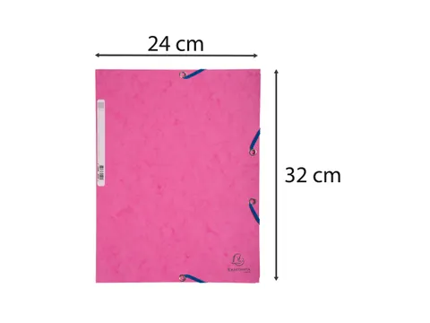 Elastomap 3 kleppen glanskarton 400g/m2 A4 Roze