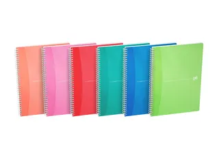Spiraalblok Oxford MyColours A4 90vel lijn assorti - 8