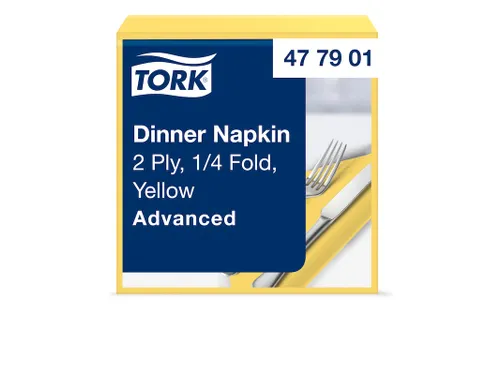 Tork 477901 Dinnerservet 39x39cm 2-laags 1/4 vouw 12x150st Geel