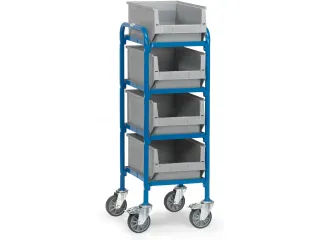 Bijzetwagen 4 Magazijnbakken 32921 250kg 320x470mm Hout Ral5007 - 1