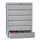 Ladenkast HxBxD 1000x715x600mm 6 Laden Ral7035