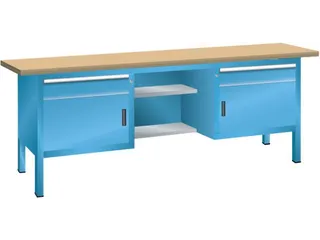 werkbank,HxBxD 840x2000x700mm,multiplexblad,draagverm. 1000kg,4voeten - 1