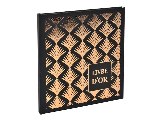Gastbk 140p.goud 21x 19cm PALMYRE zw.palm