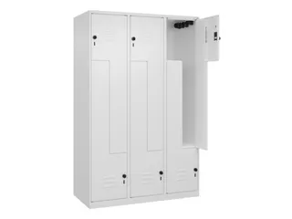 Z-garderobekast,HxBxD 1850x1200x500mm,vak B 200/400mm,draaigrendel - 2