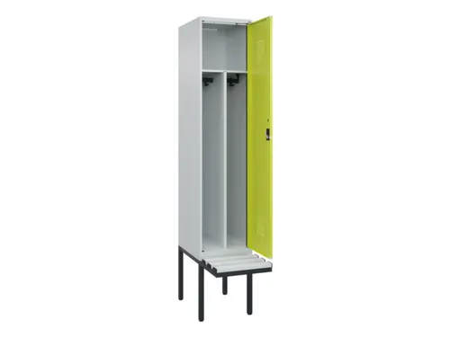 locker met bank,voor scheiding van kleding,HxBxD 2120x400x815mm,1vak