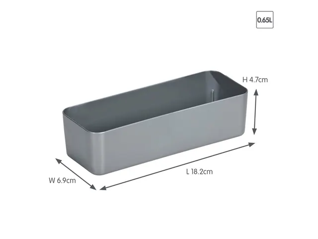 Q-line basket 0,65L grijs - 18,2x7x4,8cm