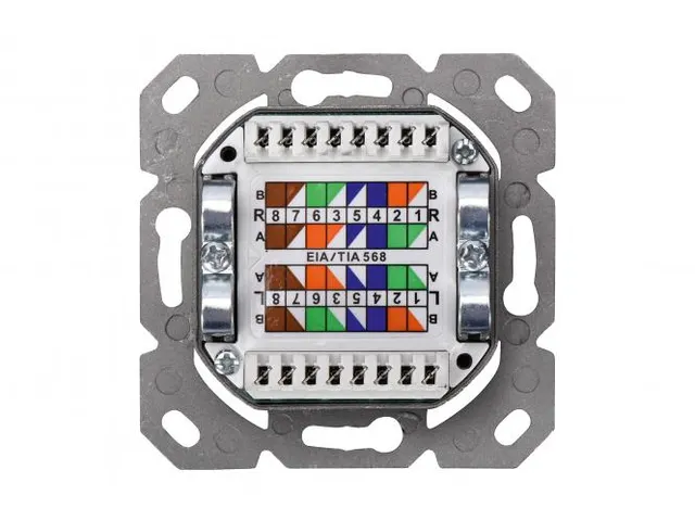 Modulaire aansluitdoos CAT 5e afgeschermd 2x RJ45 8P8C LSA Wit Opbouw