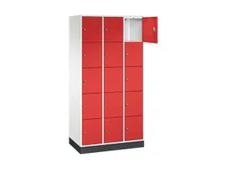 lockerkast,HxBxD 1950x920x500mm,3x5vakken,cil.-slot,sokkel