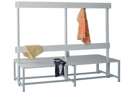 dubbele zitbank,HxLxD 1600x2000x770mm,onderstel RAL3000