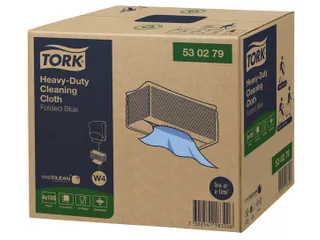 Reinigingsdoek Tork Heavy-Duty W4 gevouwen 105 vel blauw 530279 - 5