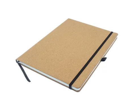 Notitieboek Kangaro A4 kurk lijn HC 96 vel 80 grams roomwit met elasti