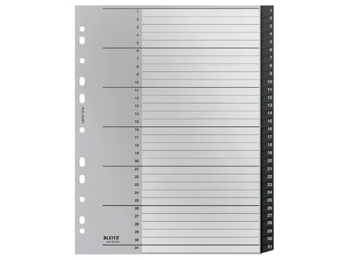 Tabblad Leitz Recycle A4 11-gaats 1-31 extra breed PP