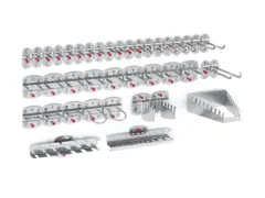 Haken Voor Geperforeerde Platen Assortiment 40-Delig Aluminium-Kleurig