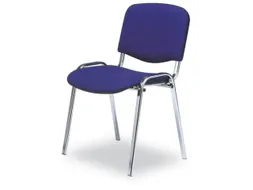 bezoekersstoel,4voeten ovale buis verchroomd,zitting stof blauw,rug PE