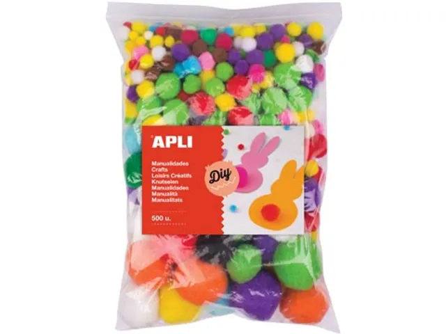 Pompon couleurs assorties sachet de 500 pièces