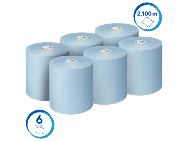 Handdoekrol Scott Essential 1-laags 350m blauw 6692